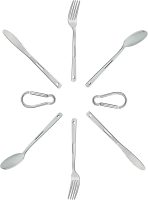 2 set Camping utensil and silverware of ultra light 4 in 1 camping utensil set of spoon fork knife combo for 2 persons use for camping,hiking,RV traveling as outdoor cooking and dining