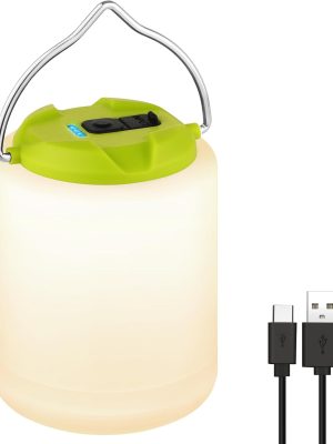 LED Camping Lantern, Rechargeable Camping Light, 4 Modes Outdoor Flashlights Lanterns with 1000LM, Water Resistant Portable Emergency Camp Light for Hurricane Hiking Survival Kits - Green