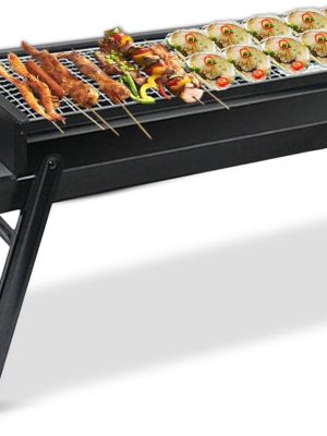 BBQ Grill, Foldable and Portable Stainless Steel BBQ, Charcoal Grill with Stand and Drawer Type Ash Accumulator, for Outdoor Picnic Garden Terrace Camping Trip