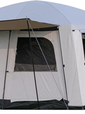 4-6 Person Camping Tent, Large Family Cabin Tents with Porch & Rainfly, Double Layer Waterproof Glamping Tent with 2 Rooms 2 Doors, Portable Big Tents for Outdoor Camping Hiking Party