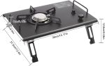 Folding Camping Stove, Portable Folding Camp Stove with Single Burner, Stainless Steel Camp Stove for Emergency, Cooking, Hiking, Backpacking (Black)