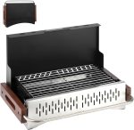 Portable Charcoal Grill, Tabletop Foldable Barbeque Grill, Stainless Steel Notebook Grill, Small BBQ Grill for Outdoor Cooking Backyard Camping Traveling Picnics Beach
