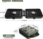 2 Burner Propane Camping Stove,Portable Folding Gas Stove for Camping with 17200 BTU,Two Adjustable Burners with Easy Carrying Handle&Inlet Gas Pipe,Outdoor Camp Stove for Camping Backpacking