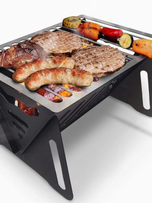 Charcoal Grill, Portable BBQ Smoker - Lightweight Tabletop Outdoor Grill for Camping, Picnics, Garden, Beach Parties - 6"*4.6"*4.9