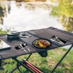 2 set Camping utensil and silverware of ultra light 4 in 1 camping utensil set of spoon fork knife combo for 2 persons use for camping,hiking,RV traveling as outdoor cooking and dining