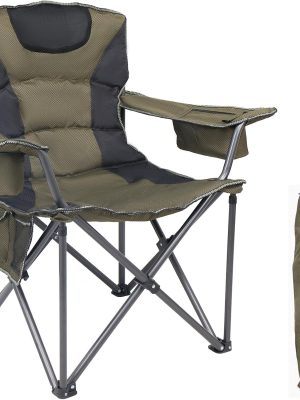 Outdoor Folding Chair Heavy Duty with Thick Cushion – Portable Camping Chair for Backyard, Beach & Hiking, 450lbs