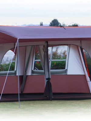 Extra Large Tent 10-12-14 Person(B),Family Cabin Tents,2 Rooms,3 Doors and 3 Windows with Mesh,Straight Wall,Waterproof,Double Layer,Big Tent for Outdoor,Picnic,Camping,Family Gathering