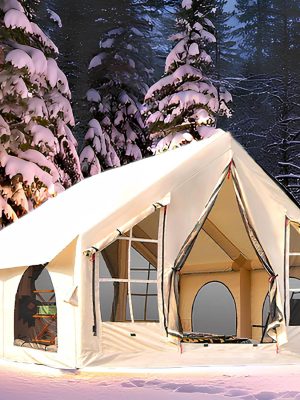 Inflatable Camping Tent, Flagship Waterproof Glamping Tent 5 MINS Instant Setup Blow Up Tents, Bathtub-Style PVC Base Air Tents