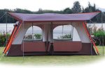 Extra Large Tent 10-12-14 Person(B),Family Cabin Tents,2 Rooms,3 Doors and 3 Windows with Mesh,Straight Wall,Waterproof,Double Layer,Big Tent for Outdoor,Picnic,Camping,Family Gathering